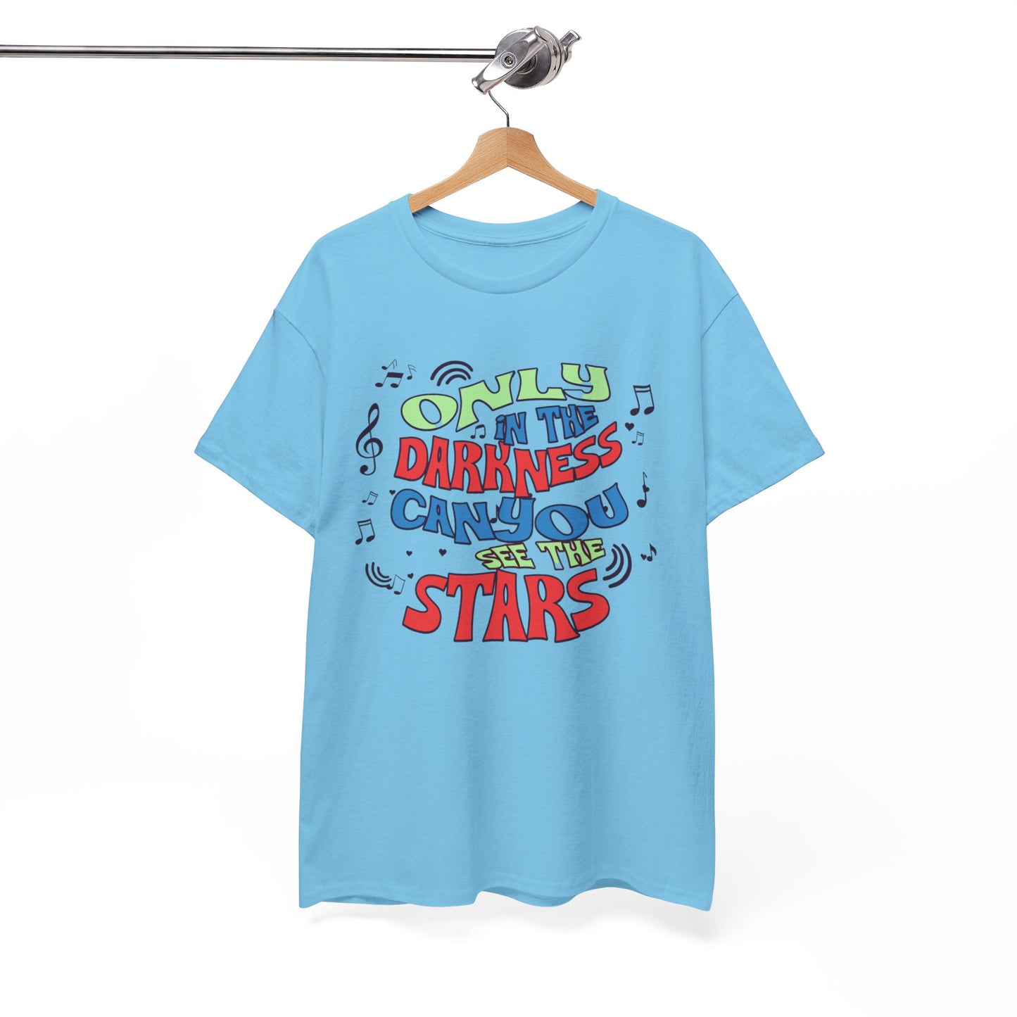 Inspirational Unisex Heavy Cotton Tee - "Only in the Darkness Can You See the Stars"