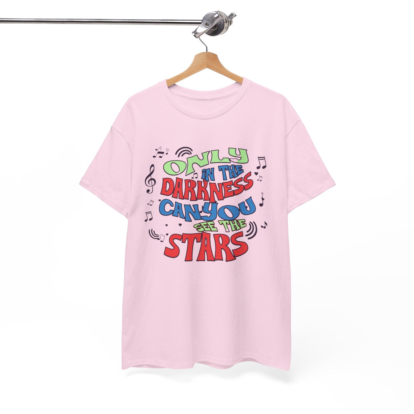 Inspirational Unisex Heavy Cotton Tee - "Only in the Darkness Can You See the Stars"
