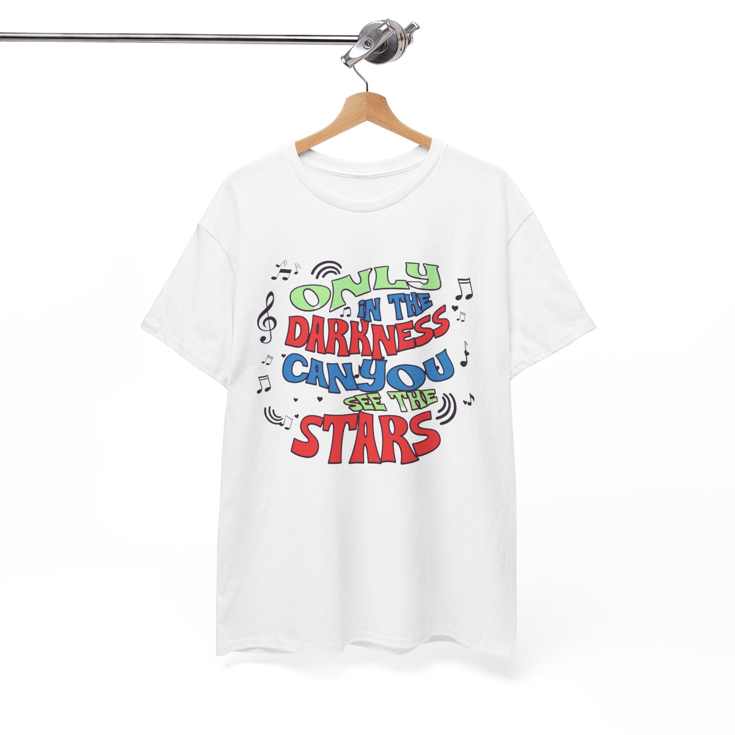 Inspirational Unisex Heavy Cotton Tee - "Only in the Darkness Can You See the Stars"