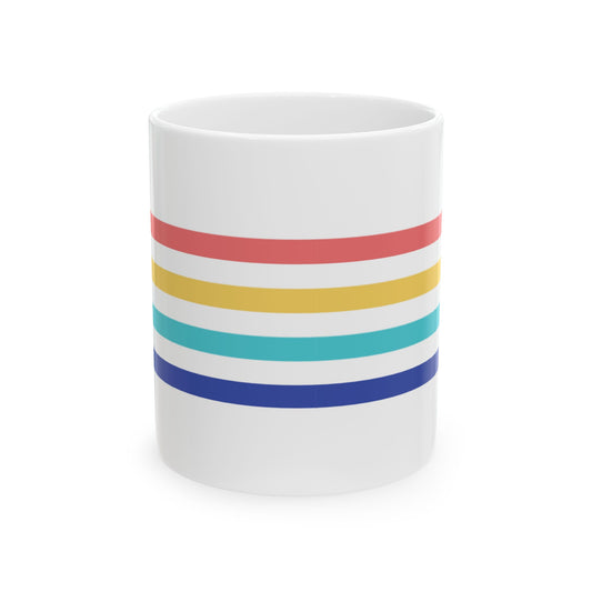Retro Striped Ceramic Mug - Perfect for Coffee Lovers